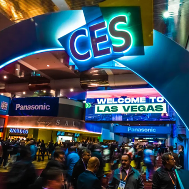 A photo of the CES 2023 exhibit floor